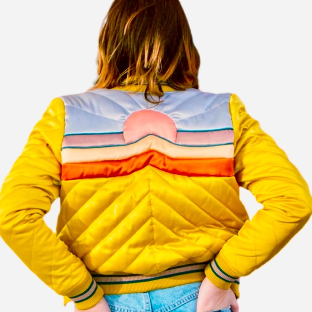 Classic Rock Couture Dolly Western Mustard Bomber Jacket, S, NWOT